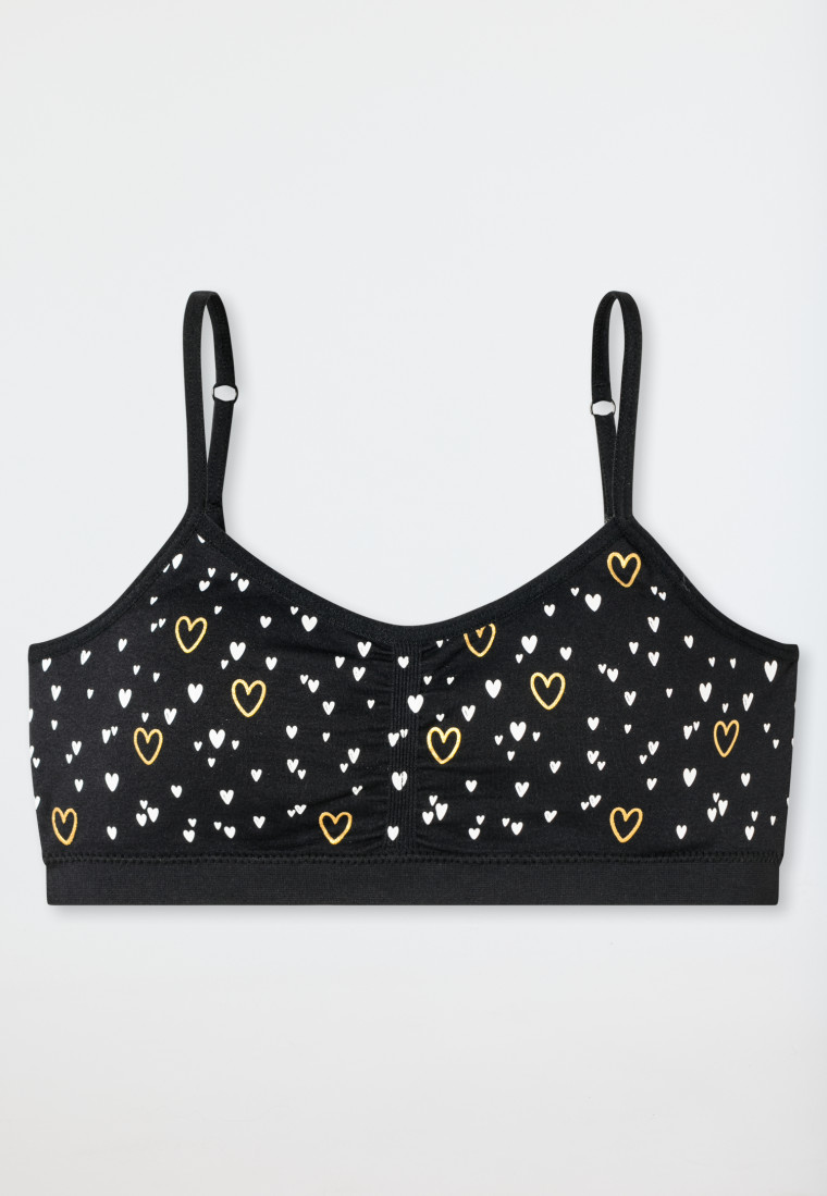 Jersey black bustier with a hearts pattern – Seamless