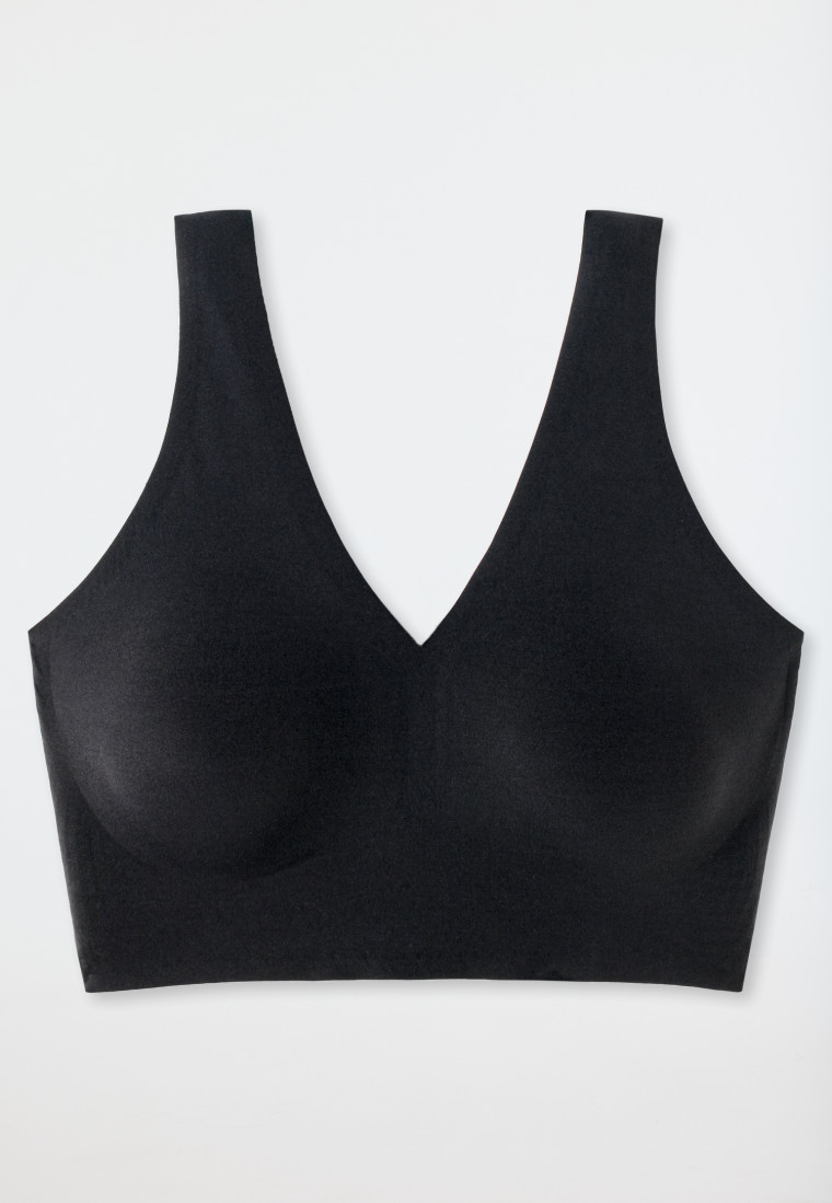 - Bustier Soft Microfaser Invisible schwarz SCHIESSER herausnehmbare | Pads