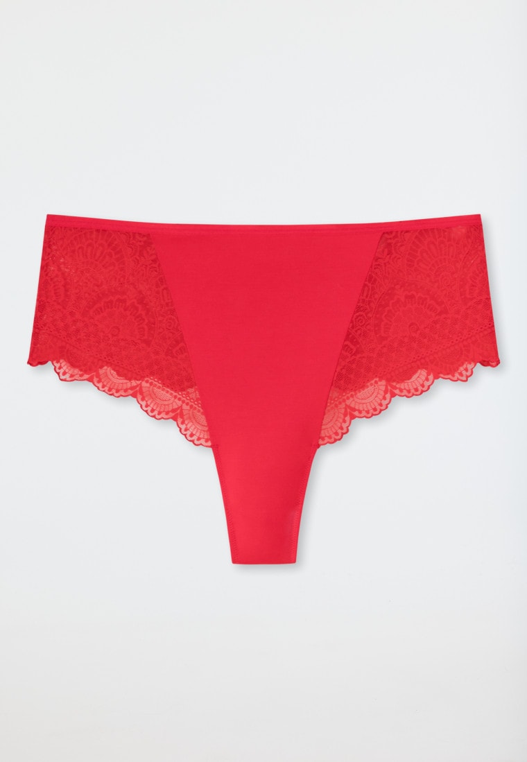 High-waisted thong lace red - Feminine 