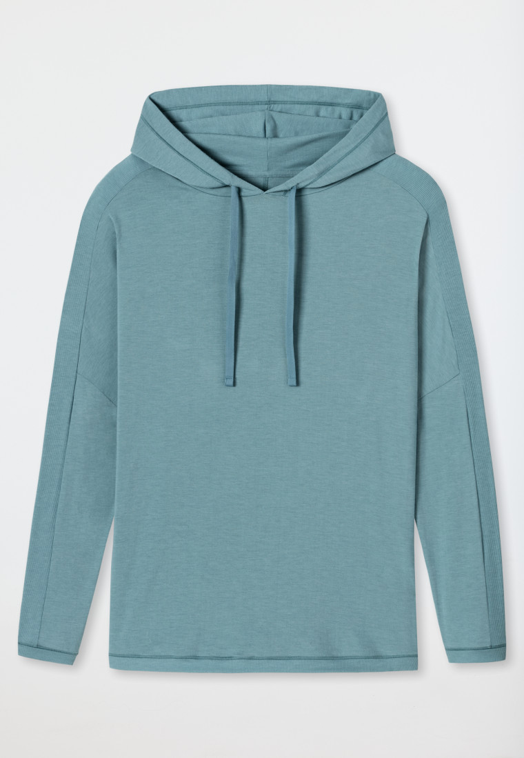 Hoodie long-sleeved viscose oversized hood blue-gray - Mix & Relax