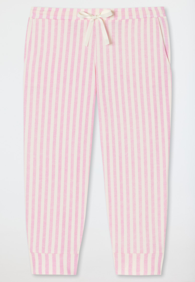 Pants 3/4-long modal stripes lilac - Mix & Relax