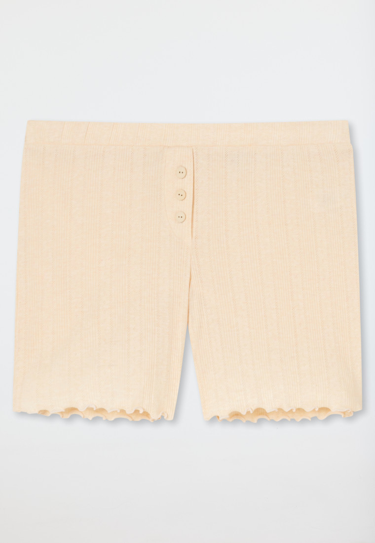 Pants short organic cotton openwork decorative buttons sahara - Mix & Relax