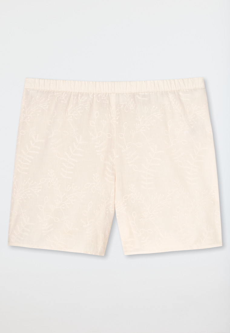 Pantalone corto in tessuto ricamato, bianco sporco - Mix+Relax