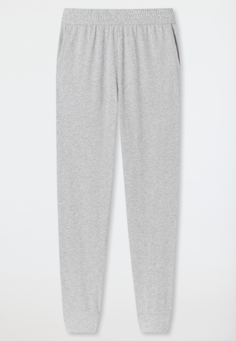 Pantaloni lunghi con estremità a costine di colore grigio mélange - Mix+Relax