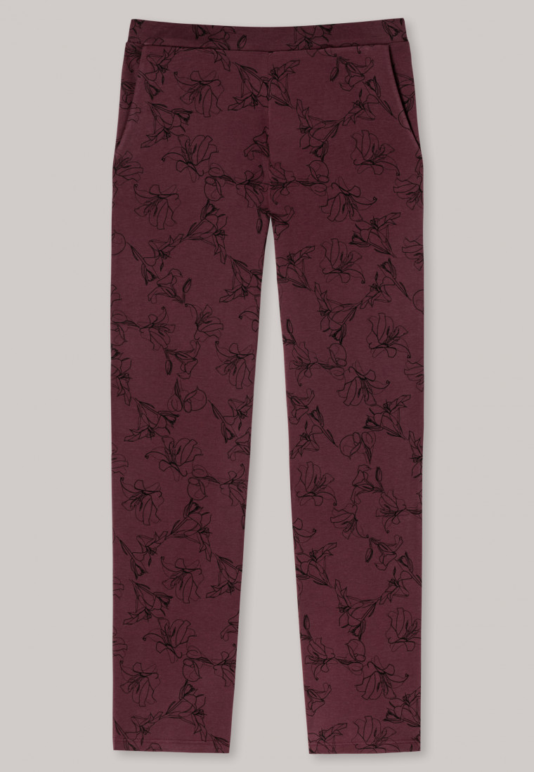 Pants long interlock floral print burgundy - Mix & Relax