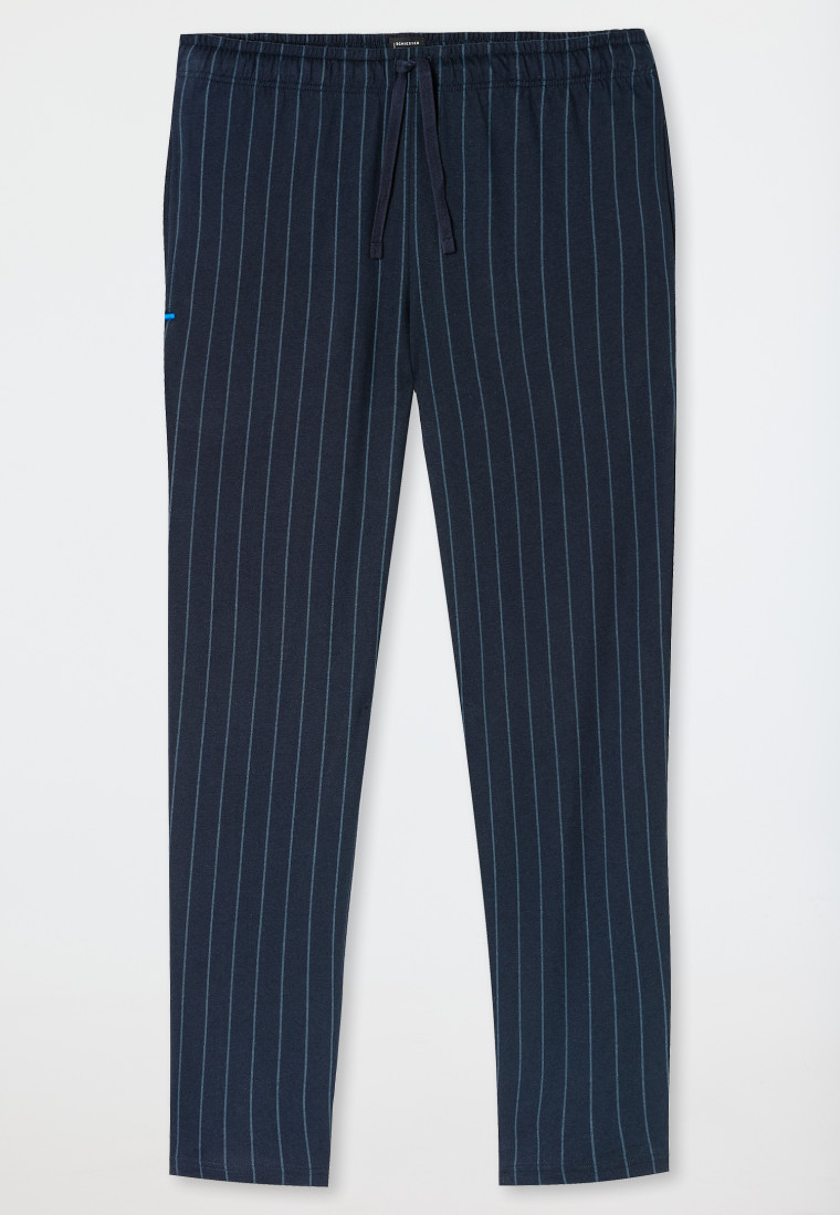 Long midnight blue striped pants - Mix+Relax