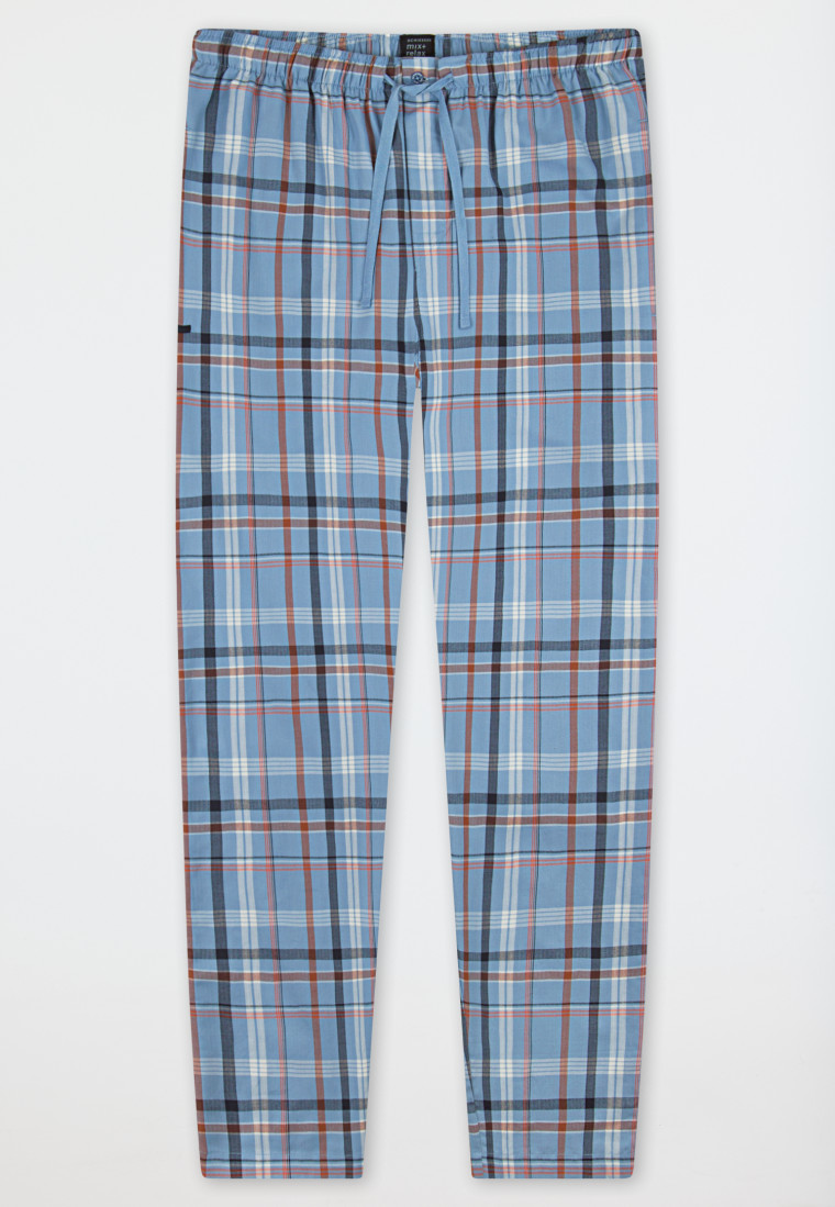 Hose lang Webware pacific blue kariert - Mix+Relax