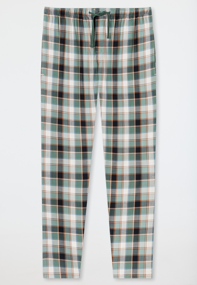 Loungehose lang Webware Organic Cotton Karos mehfarbig - Mix+Relax