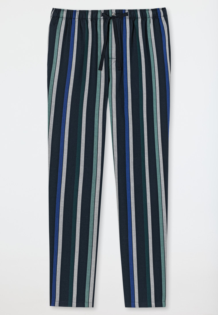 Pantalon d'intérieur long matière tissée rayures bleu roi - Mix+Relax