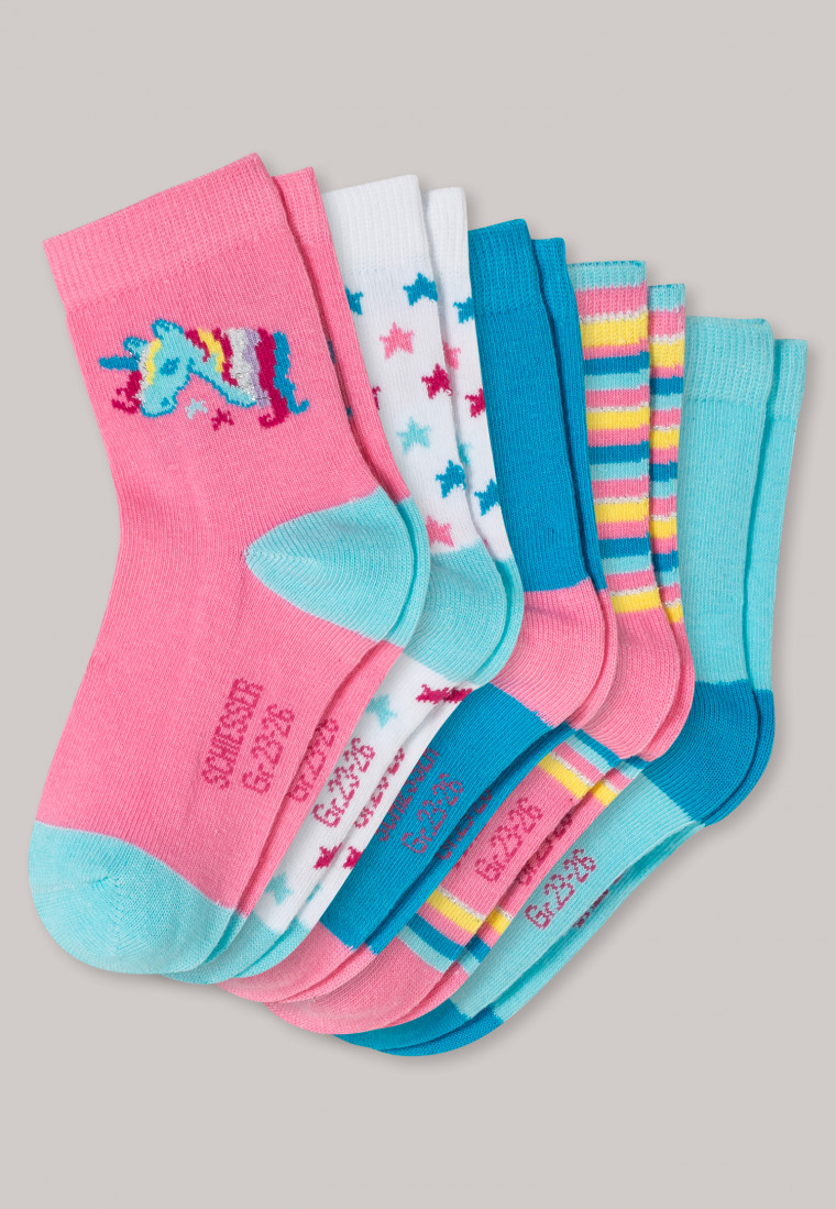 Girls socks 5-pack multi-color - Einhorn
