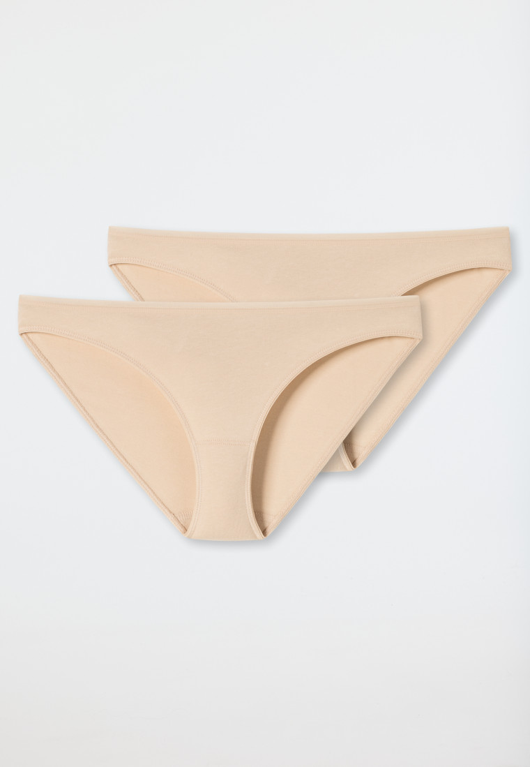 Mini panty 2-pack organic cotton sand - 95/5