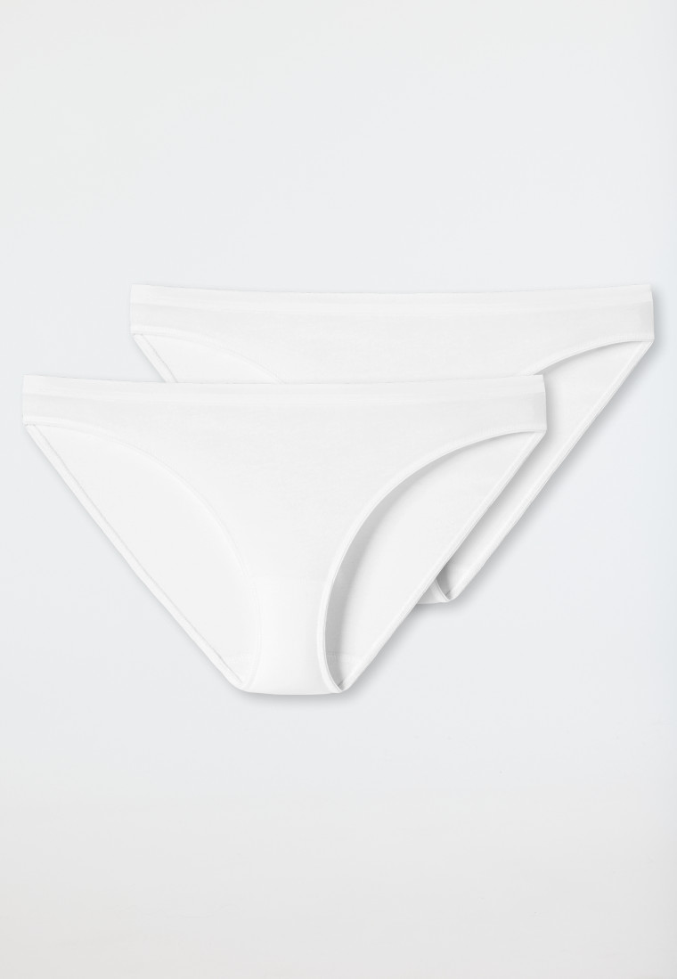 Mini 2-pack biologisch katoen wit - 95/5