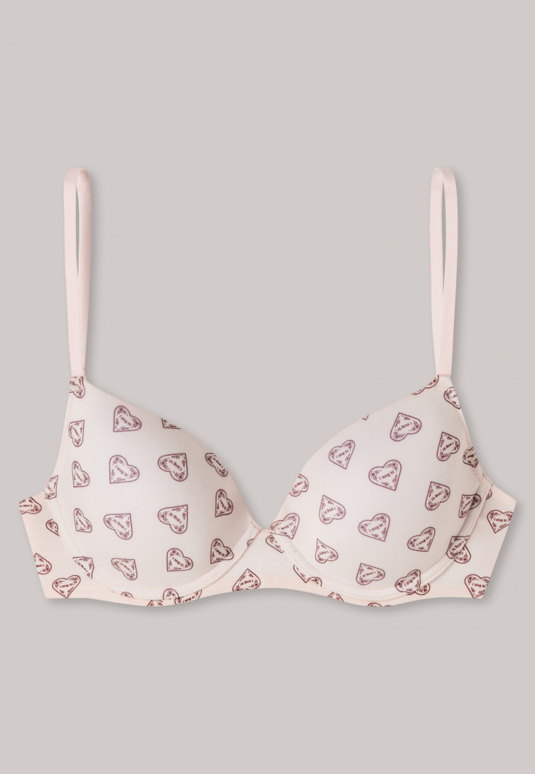 Push-up bra with underwire padded hearts soft pink - I mog di