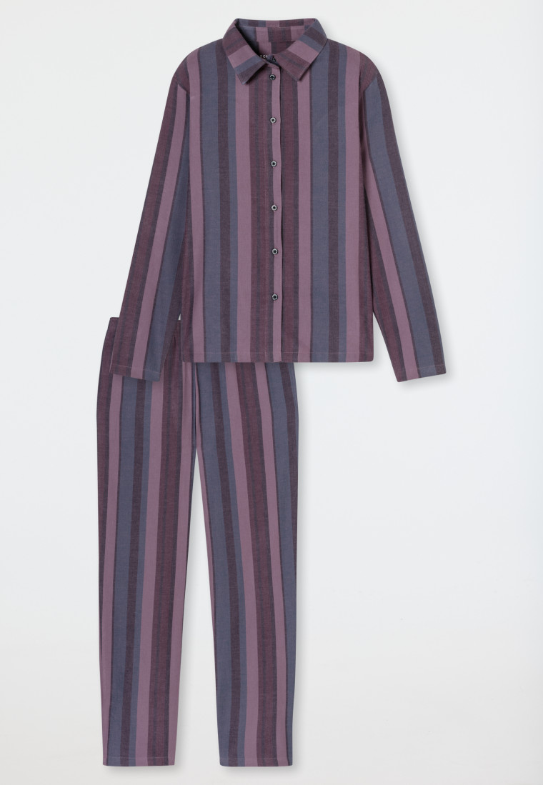 Pyjama lang Webware Streifen multicolor - Modern Nightwear