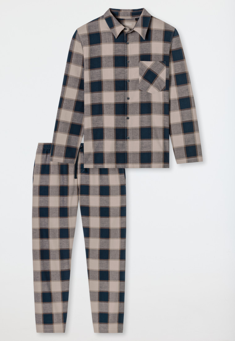 Pyjama Webware Flanell natur kariert - Selected Premium Warming