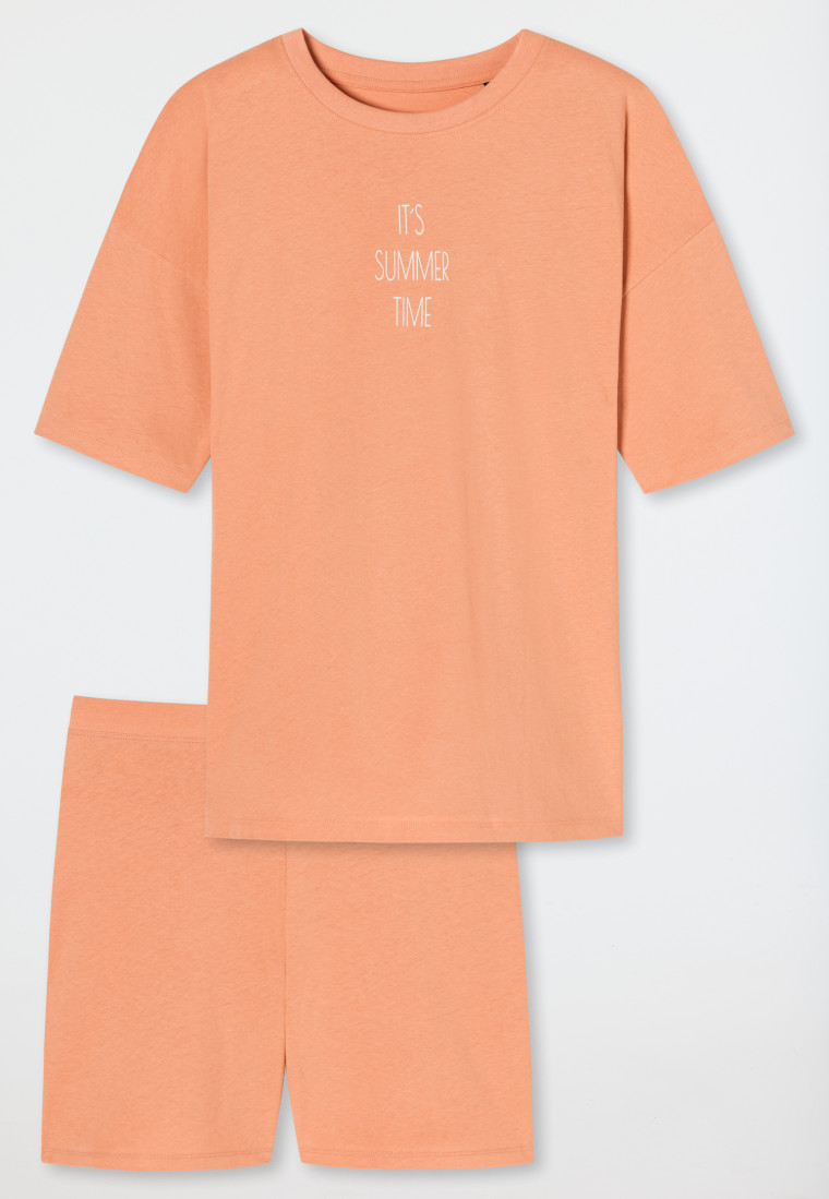 Pajamas short print peach - Just Stripes