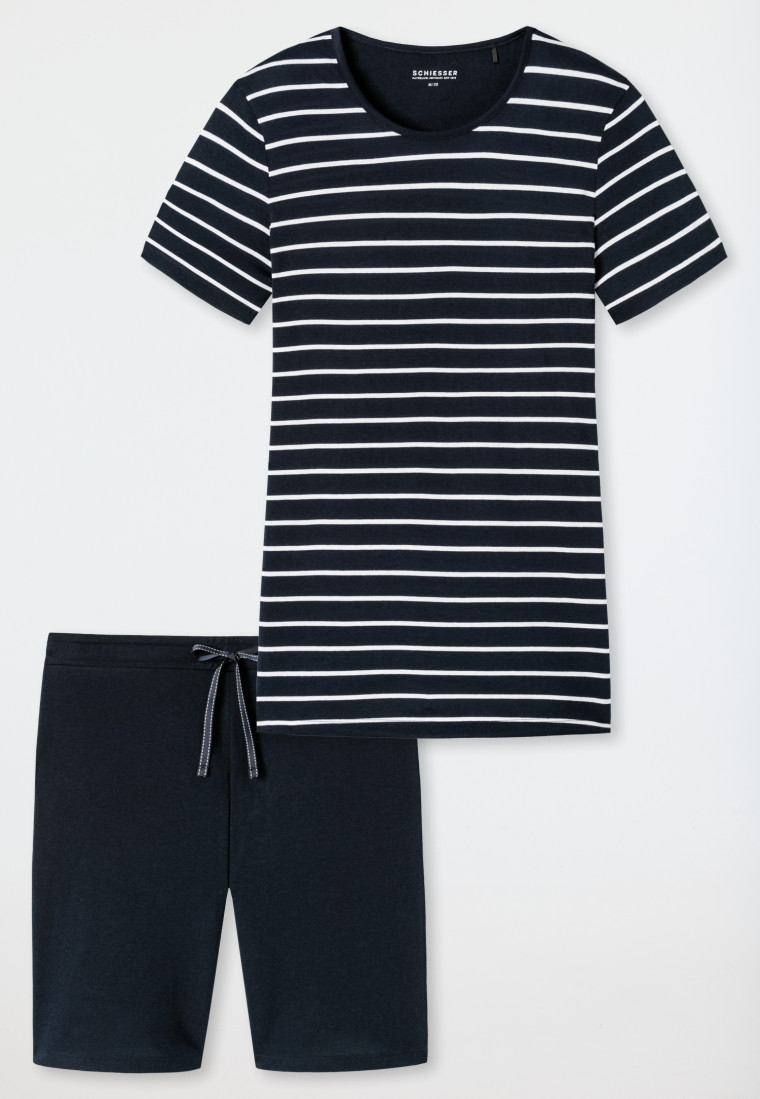 Pajamas short stripes midnight blue - selected! premium