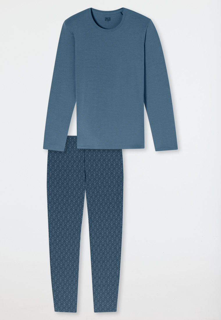 Lange pyjama atlantisch blauw - Long Life Soft