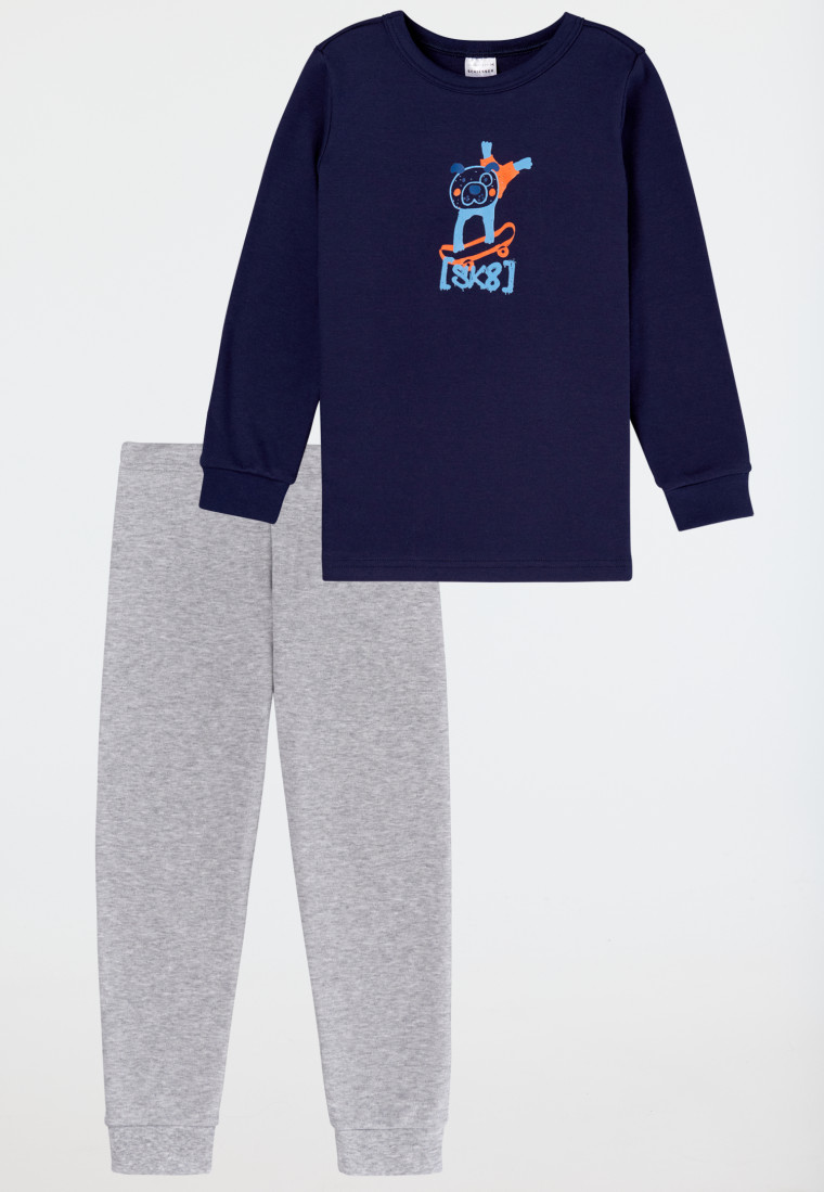 Pajamas long dogs skateboard dark blue Boys World SCHIESSER