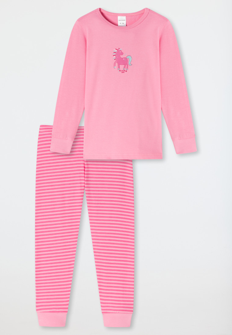 Pyjama organic cotton boordjes paard roze - Nightwear SCHIESSER
