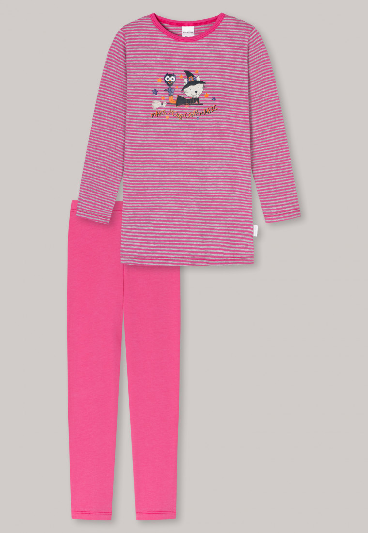 Pyjama lang Motiv Katze Cat Zoe 104 116 128 140 SCHIESSER Mädchen Schlafanzug