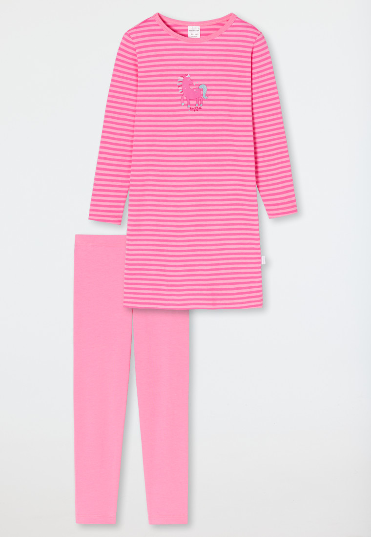 Pyjama lang gestreept paard roze - Original Classics