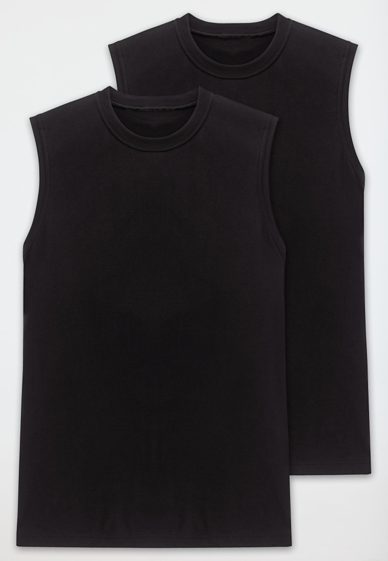 Shirt ärmellos 2er-Pack Muscle Shirt schwarz - Essentials | SCHIESSER