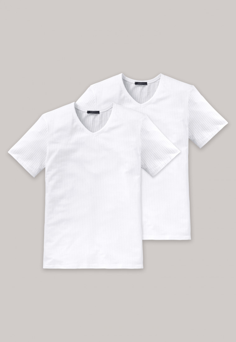 Lot de 2 t-shirts blancs à manches courtes et à col en V - Authentic