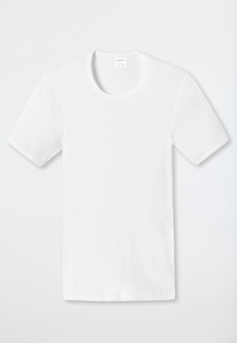 Shirt kurzarm Doppelripp weiß - Essentials