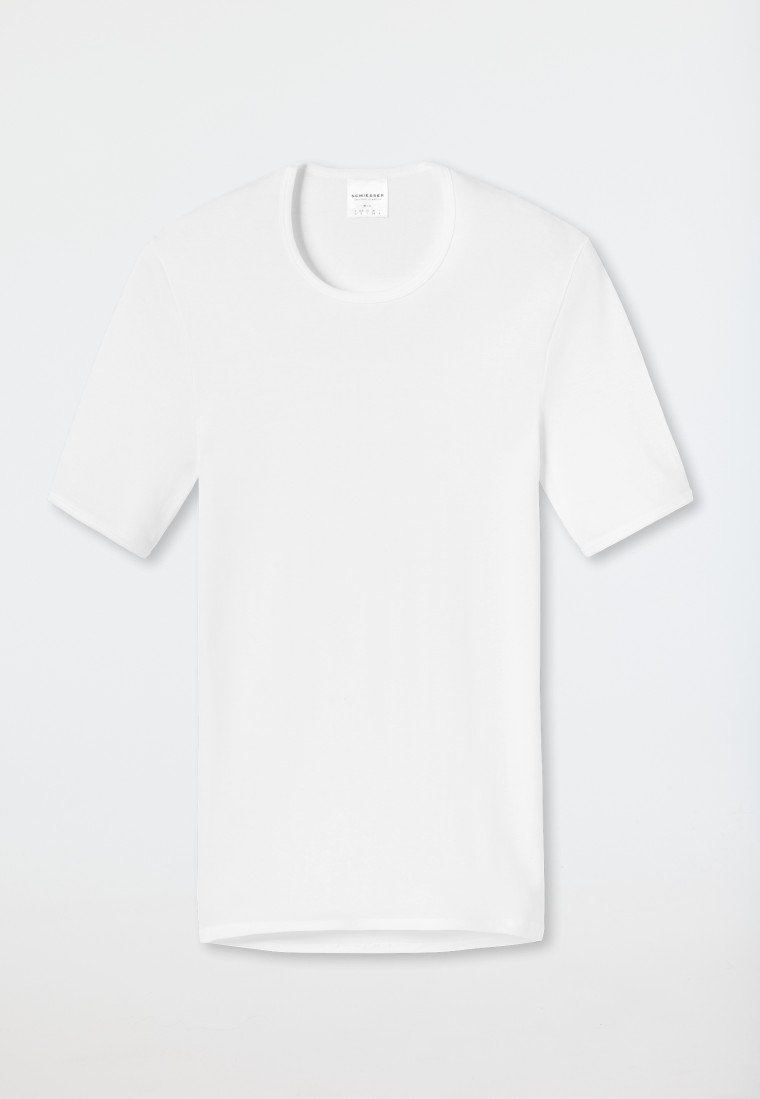 Maglietta a maniche corte a coste sottili, bianca - Original Classics