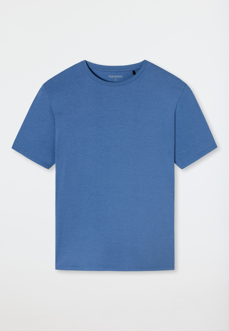 Shirt short-sleeved modal crew neck aquamarine - Mix & Relax