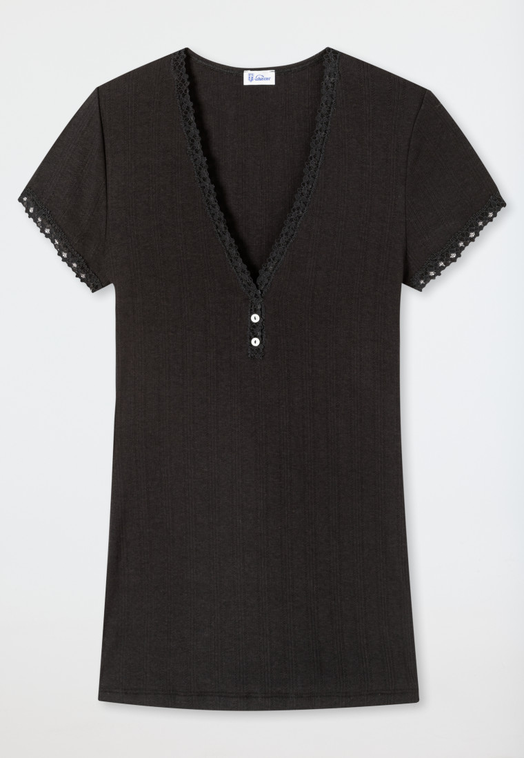 Maglia a maniche corte nera - Revival Agathe