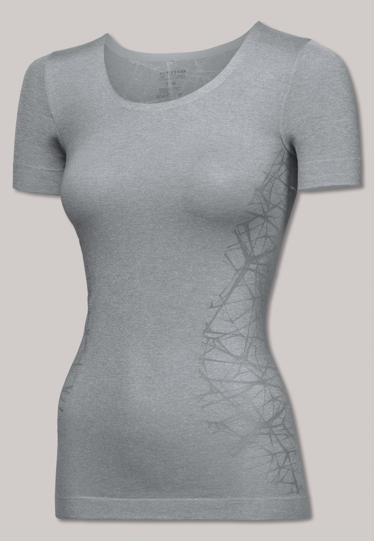 Shirt korte mouw ultralicht Seamless zilvergrijs - Active Mesh Light
