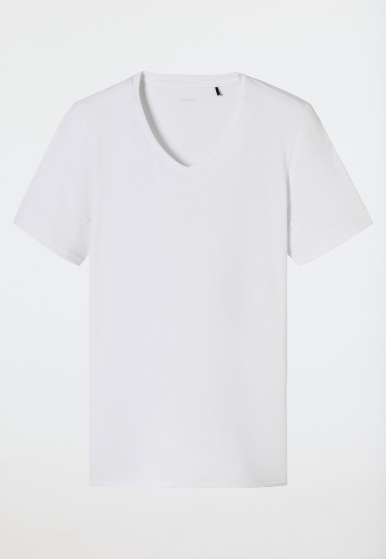 Shirt kurzarm V-Ausschnitt weiß - Premium Cotton