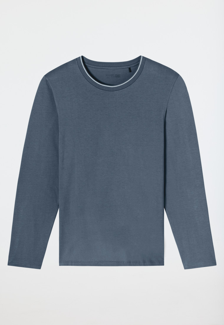 Maglietta manica lunga blu denim - Mix+ Relax