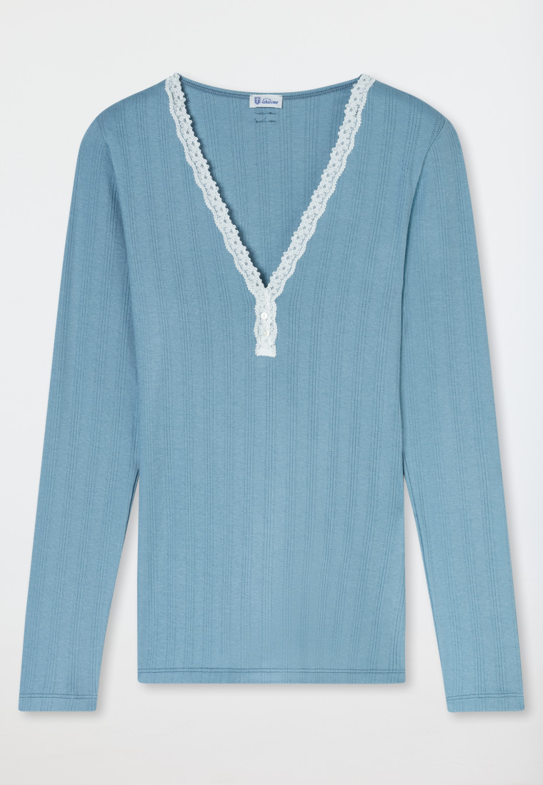 Shirt lange mouwen blauwgrijs - Revival Agathe