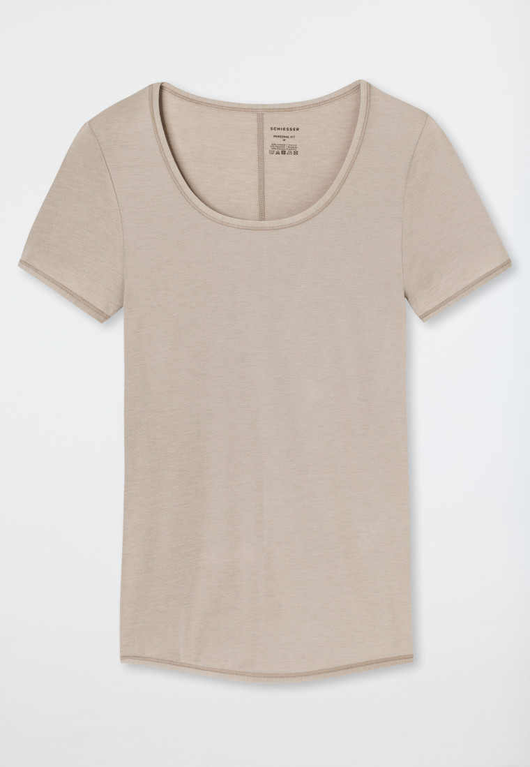 Brown short-sleeved shirt - Personal Fit