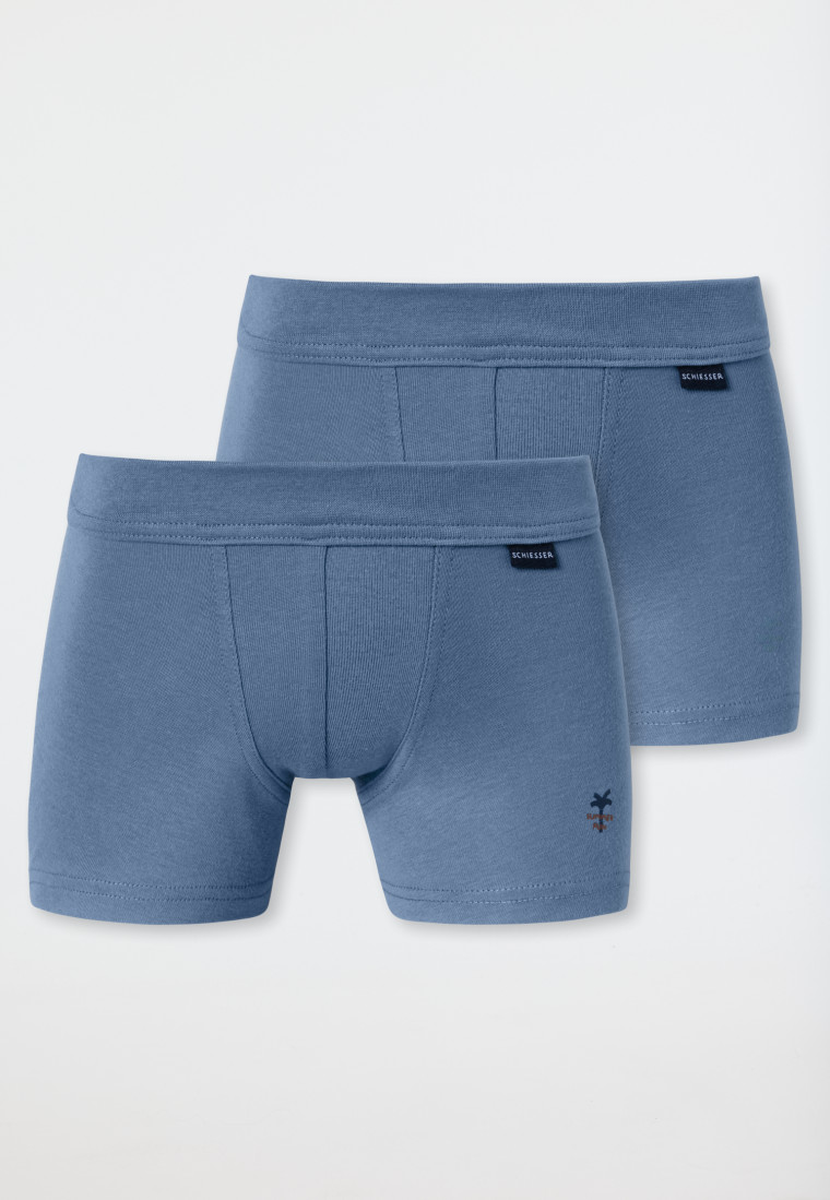 2-pack shorts with construction site print denim blue - Fine Rib