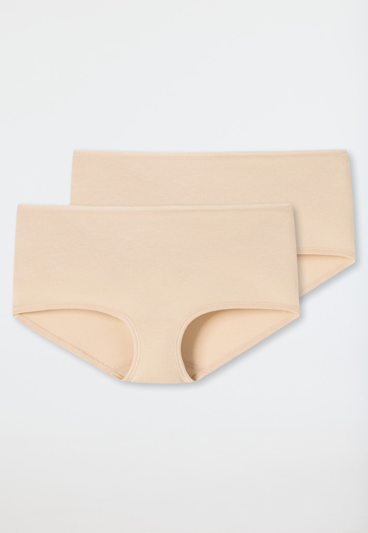 Boyshorts 2-pack organic cotton sand - 95/5