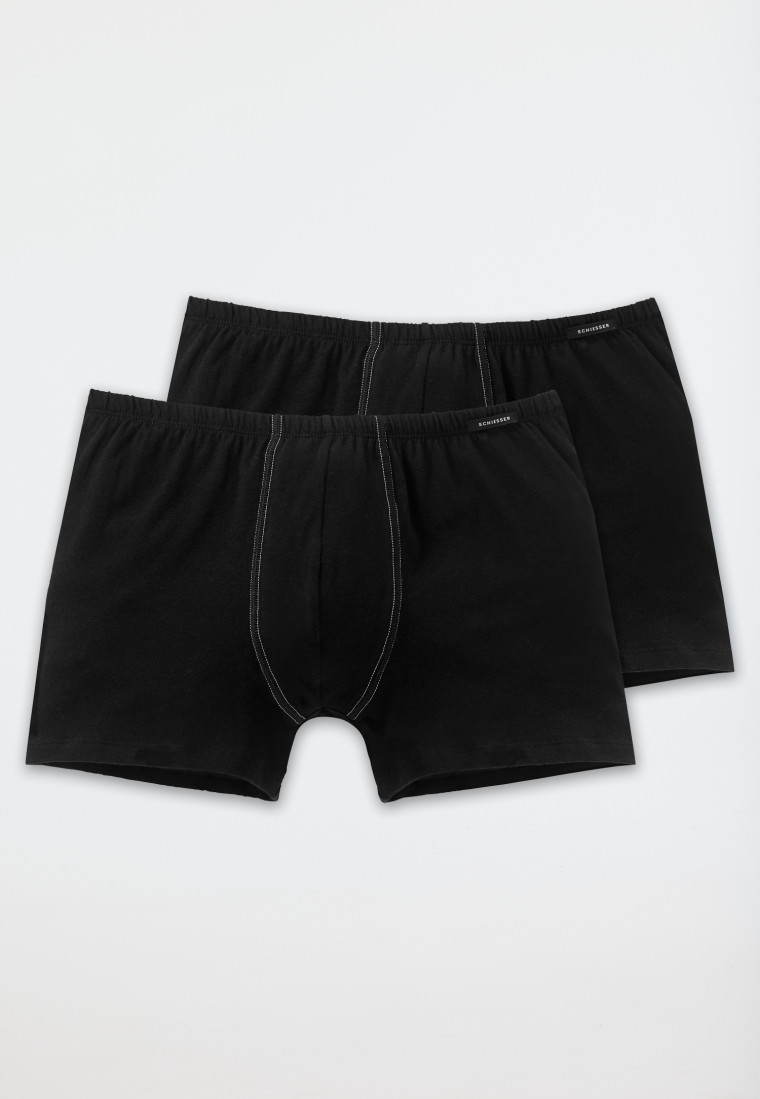 Shorts 2er-Pack schwarz - Essentials | SCHIESSER