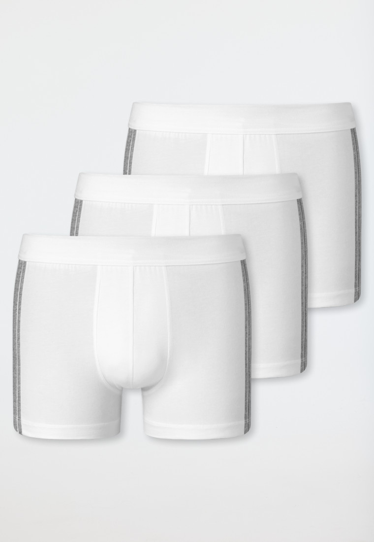 Boxer briefs 3-pack organic cotton stripes white - 95/5