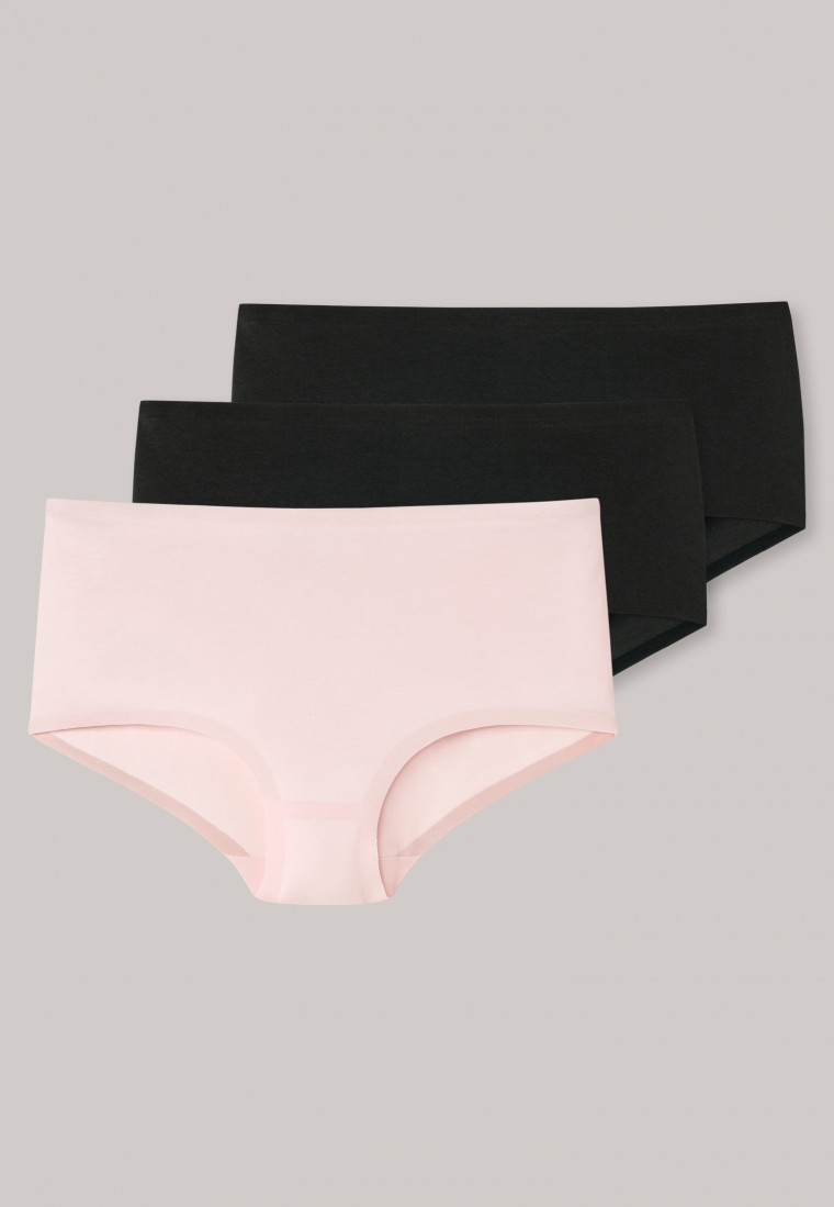 Pantaloncini 3 paia neri / rosa - Invisible Cotton