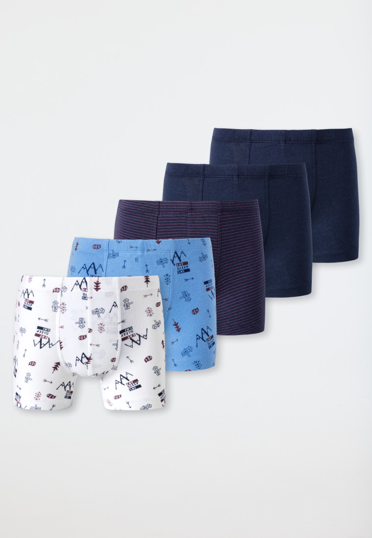 Boxer briefs 5-pack organic cotton soft waistband ski multicolored - Rat Henry