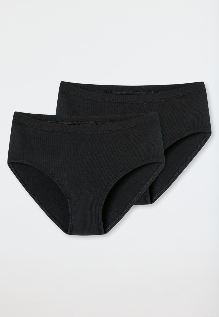 Shorts Doppelripp schwarz - Pure Rib
