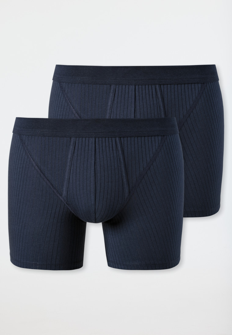 Shorts met gulp 2-pack donkerblauw - Authentic