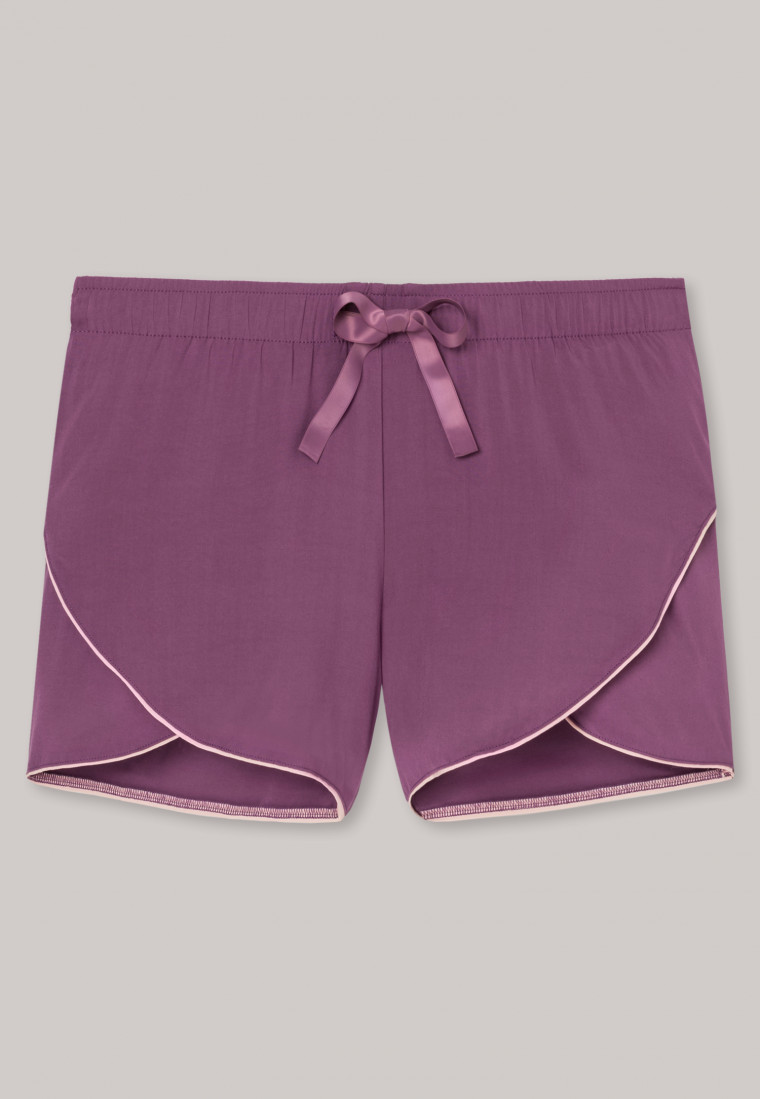 Shorts viscose weave overlapping pant legs piping berry - Mix & Relax
