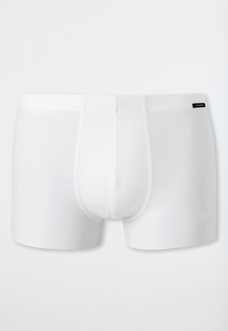 Laser cut seamless boxer briefs stretch cotton white