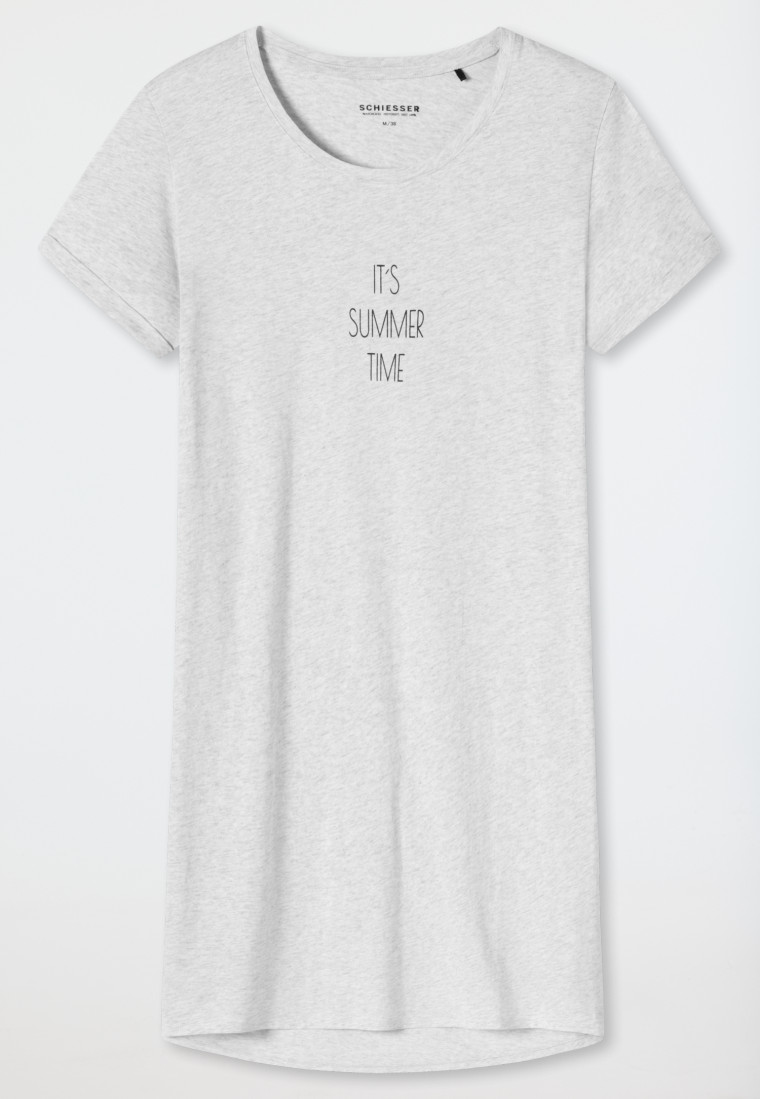 Sleep shirt short-sleeved print heather gray - Summer Night