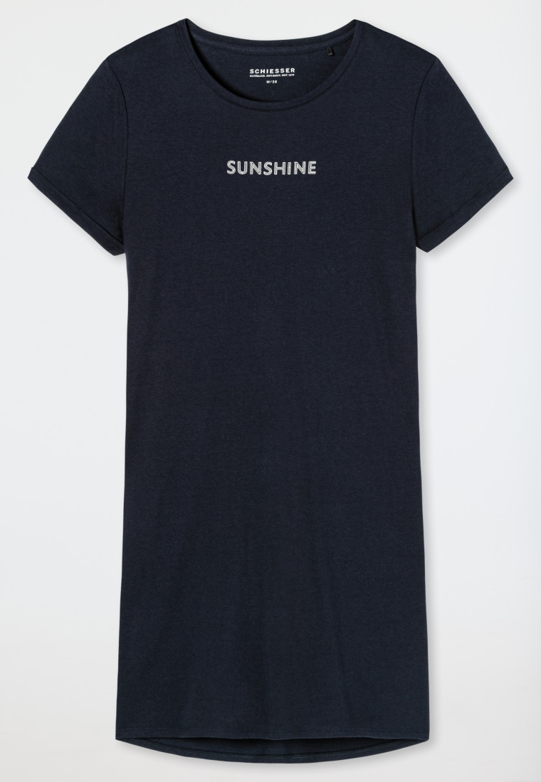 Sleep shirt short-sleeved print midnight blue - Summer Night
