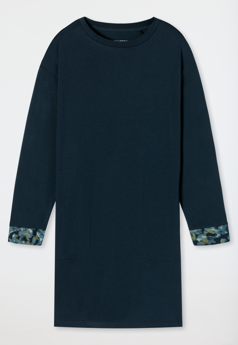 Sleepshirt langarm Oversized Modal nachtblau - Modern Nightwear | SCHIESSER